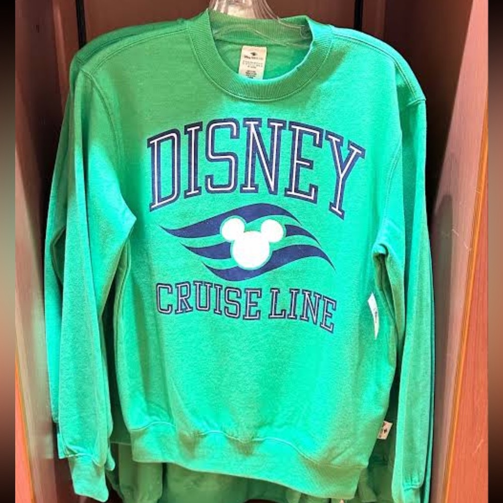 Disney Cruise line Green L sweatshirt pullover wave logo Mickey head classic